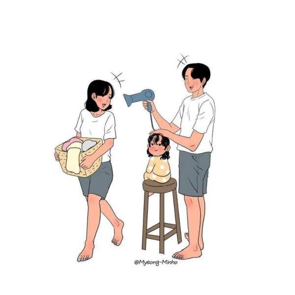 hình ảnh gia đình hạnh phúc anime