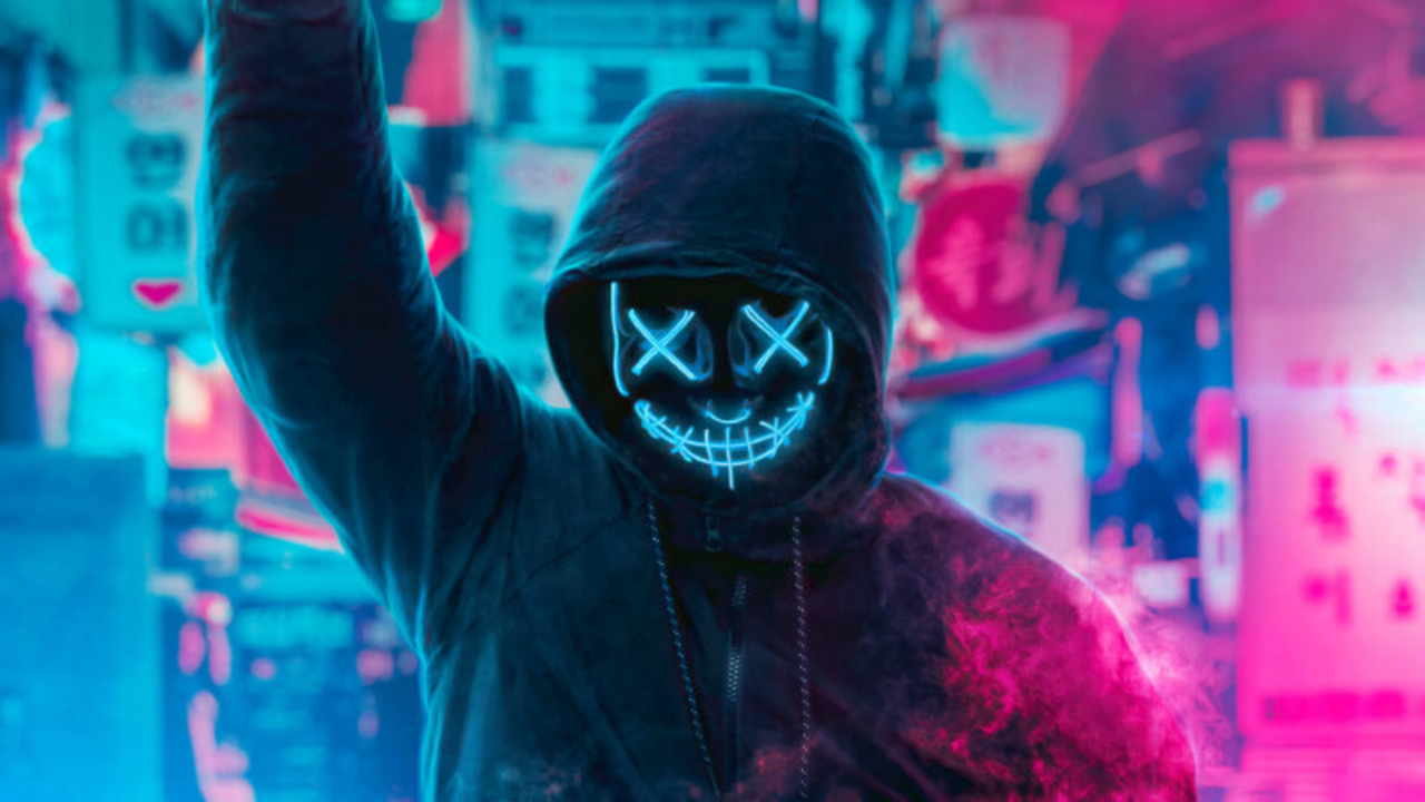 Tạo avatar hacker anonymous neon xanh siêu ngầu