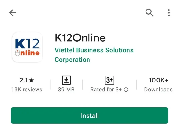 tải ứng dụng K12Online