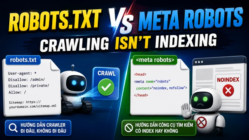 robots.txt vs Meta Robots: Blocking Crawling Isn't Blocking Indexing