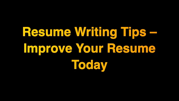Resume Tips