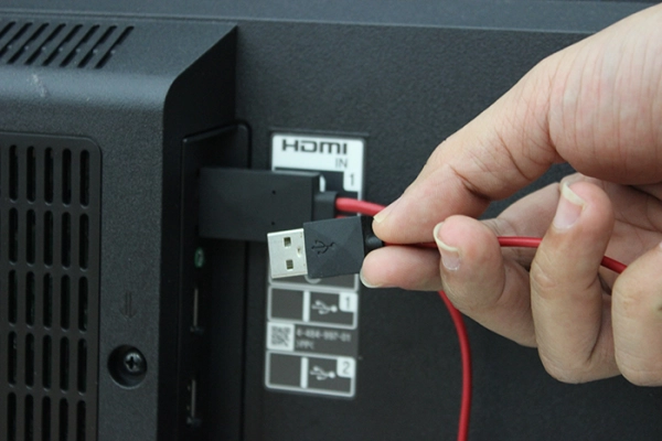 Connect the USB end to the USB port