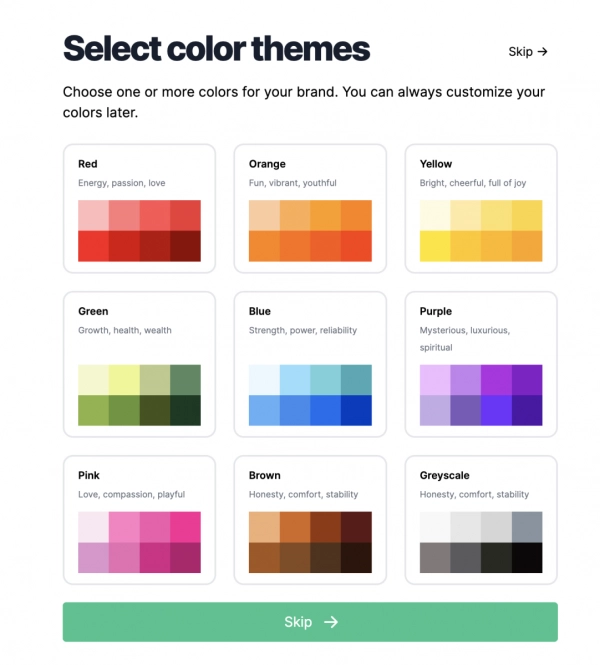 Select colors