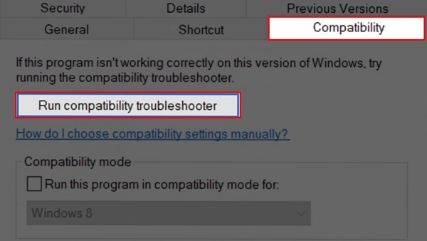 Run compatibility troubleshooter