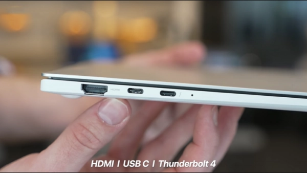 The device fully supports HDMI, USB C and Thunderbolt 4 ports