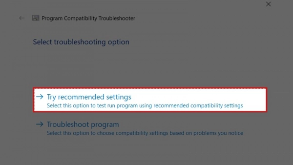 Try recommended settings