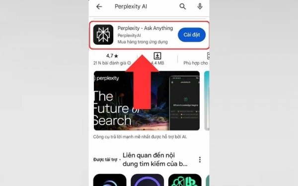 Type Perplexity AI into the search bar and select Install