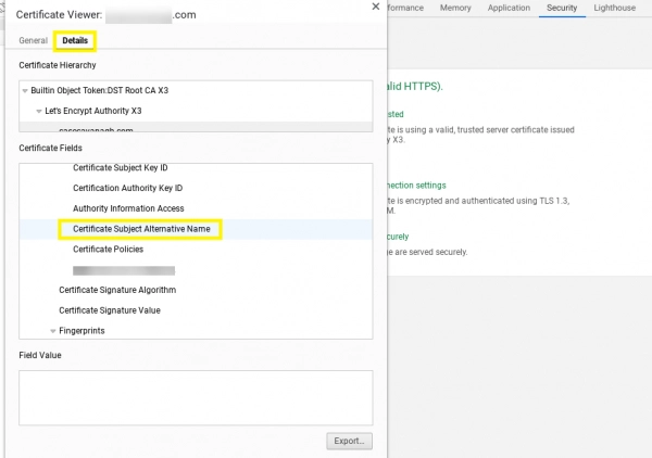 Update SSL/TLS certificate information